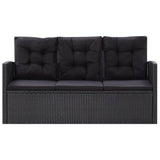 vidaXL 6 Piece Garden Lounge Set with Cushions Poly Rattan Black