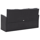 vidaXL 6 Piece Garden Lounge Set with Cushions Poly Rattan Black
