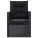 vidaXL 6 Piece Garden Lounge Set with Cushions Poly Rattan Black