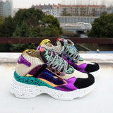 Women Chunky Street Sneakers Knit Thick Soled Increased Women's Sneaker 2020 Spring Breathable Woman Shoes Lady Footwear